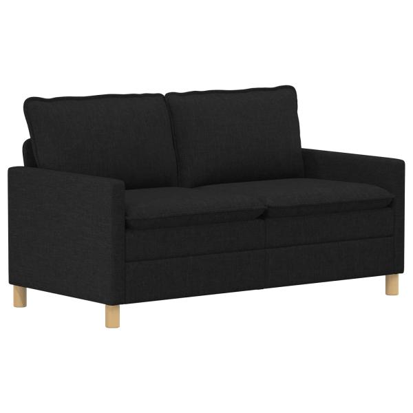 Sofa Set 2 stk. 3-Sitzer Schwarz Stoff