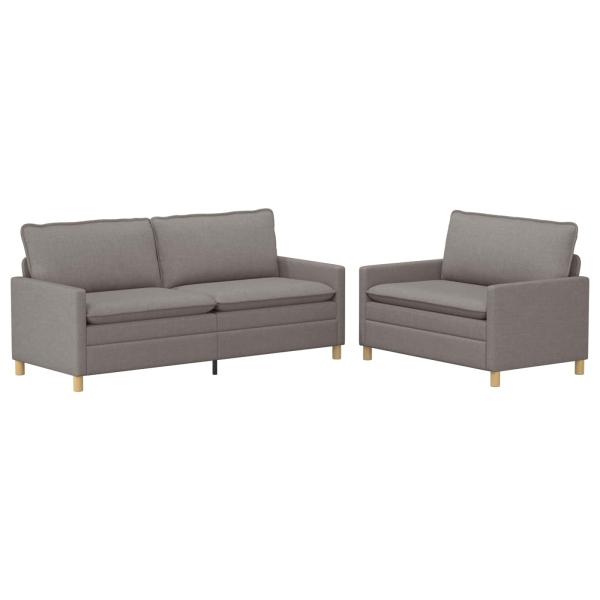 Sofa Set 2 stk. Taupe Stoff