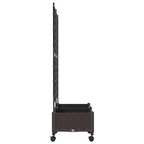 Pflanzkübel mit Spalier und Rädern 2 stk. Braun PP