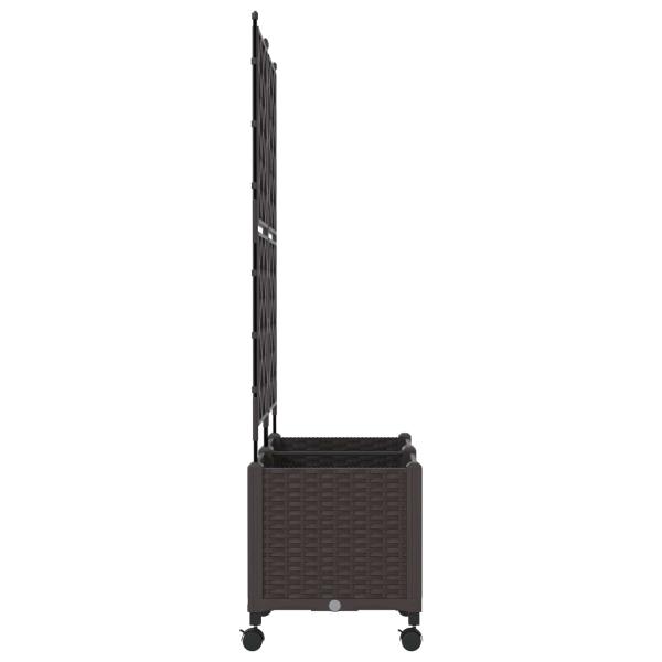 Pflanzkübel mit Spalier und Rädern 2 stk. Braun PP