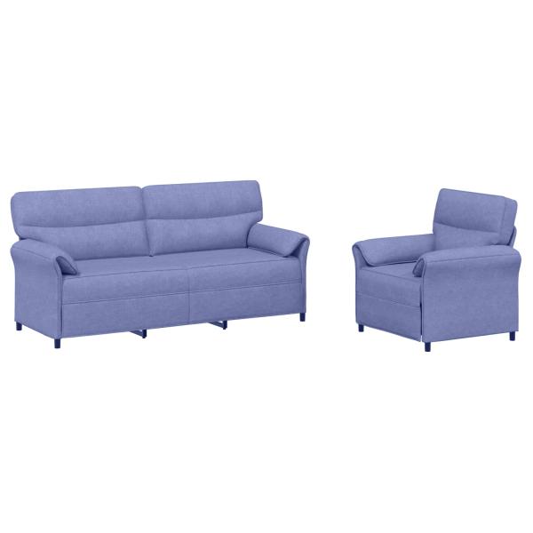 Sofa Set 2 stk. Jeans blau Stoff