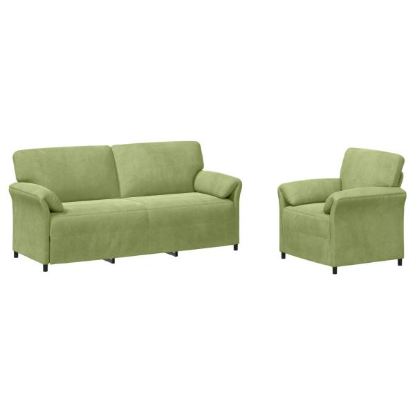 Sofa Set 2 stk. Hellgrün Samt