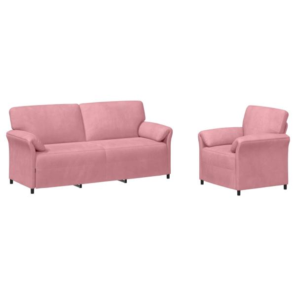 Sofa Set 2 stk. Rosa Samt