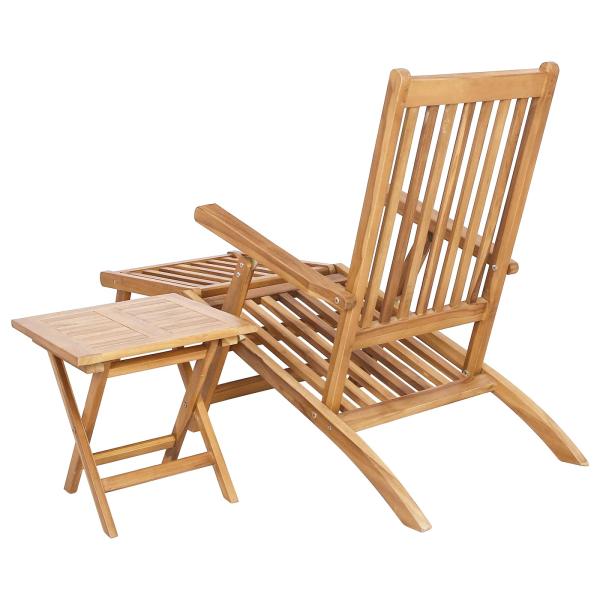 Klappdeckstuhl mit Tisch 2 pcs Natur Massivholz Teak