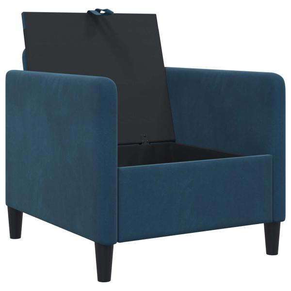 Sofa Set mit Stauraum 2 stk. Blau Polyester