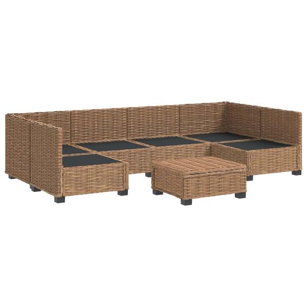 7 Stk. Rattan Lounge Set mit Kissen GENDT Naturrattan Natur