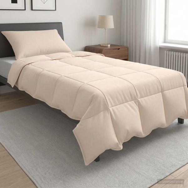 ARDEBO.de - Bettwäsche-Set 2 stk. 140 x 200 cm Winter 350 gsm Beige