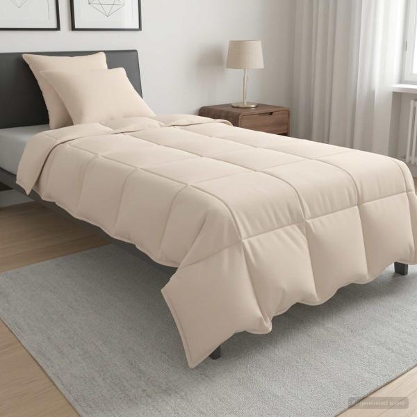 ARDEBO.de - Bettwäsche-Set 2 stk. 135 x 220 cm Für alle Jahreszeiten Beige