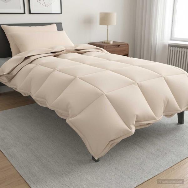 ARDEBO.de - Bettwäsche-Set 2 stk. 135 x 220 cm Kapok und Polyester Beige