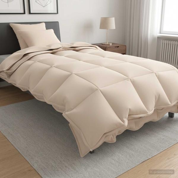 ARDEBO.de - Bettwäsche-Set 2 stk. 135 x 220 cm Kapok und Polyester Beige