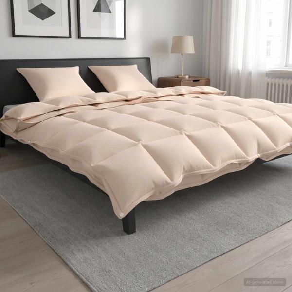 ARDEBO.de - Bettwäsche-Set 2 stk. 240 x 220 cm Kapok und Polyester Beige