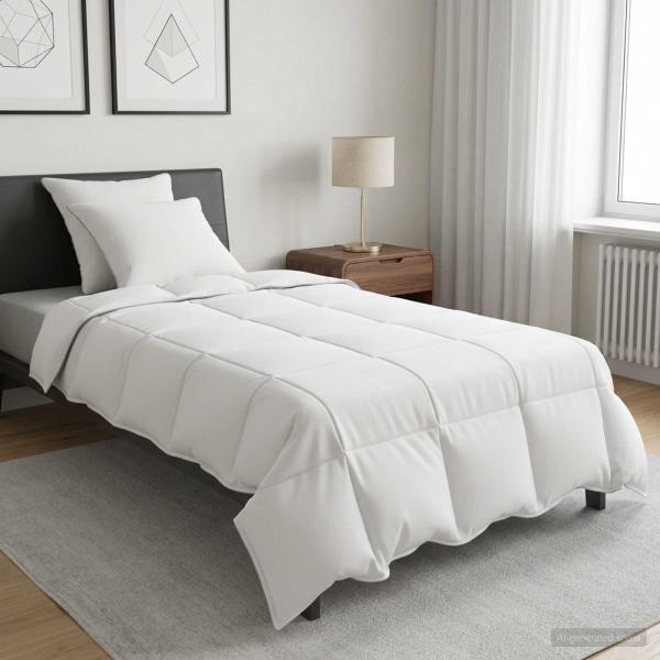 ARDEBO.de - Duvet- und Kopfkissen-Set 3 stk. 140 x 220 cm Winter Weiß