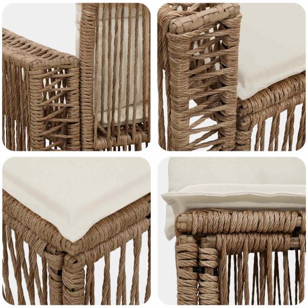 Gartensofa-set 6 stk. 6-Sitzanzahl Beige und Cremeweiß