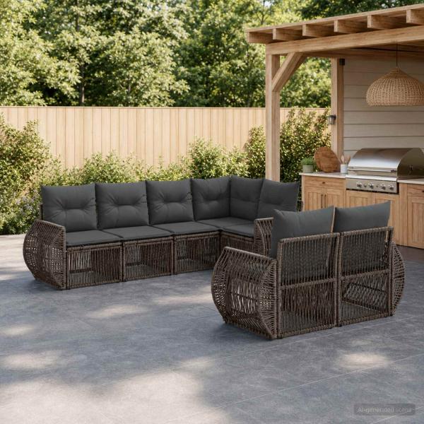ARDEBO.de - Gartensofa-set 7 stk. 7-Sitzanzahl Grau und Dunkelgrau
