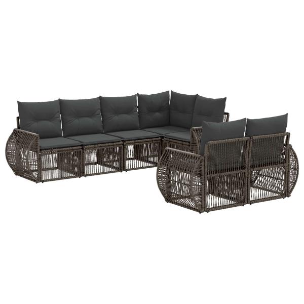 Gartensofa-set 7 stk. 7-Sitzanzahl Grau und Dunkelgrau