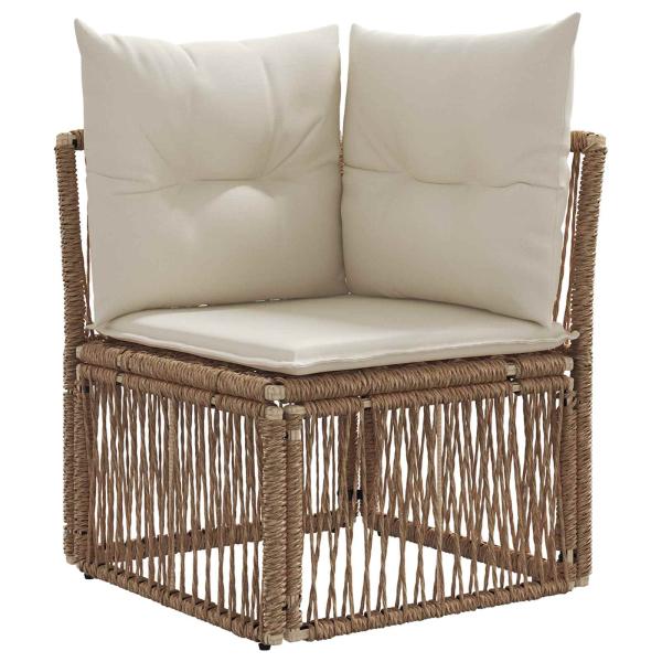Gartensofa-set 8 stk. Beige Poly-Rattan
