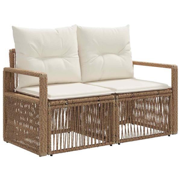 Gartensofa-set 8 stk. Beige Poly-Rattan