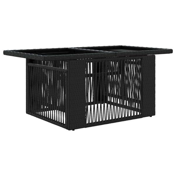 Gartensofa-set 9 stk. Schwarz und Cremeweiß Poly-Rattan