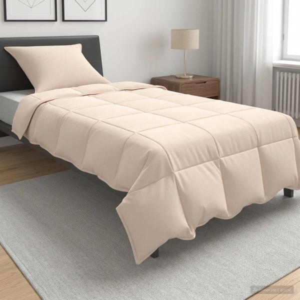 ARDEBO.de - Bettwäsche-Set 2 stk. Sommer 100% natürlicher Kapok Beige