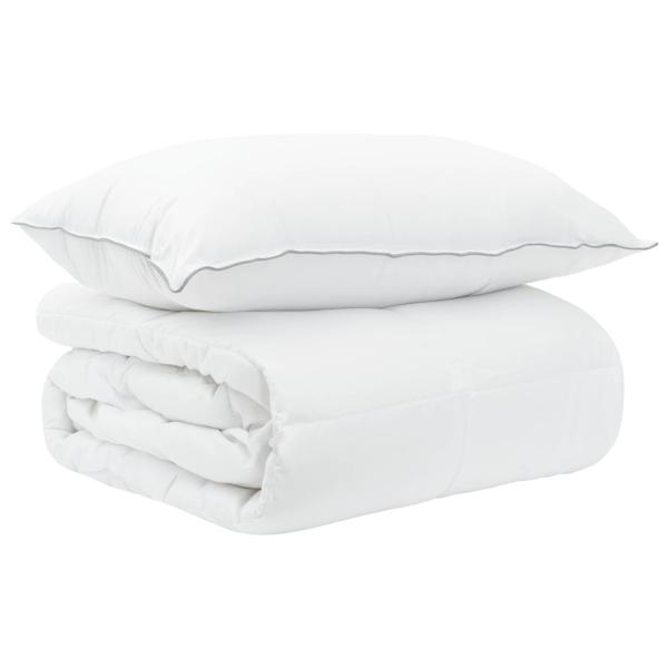ARDEBO.de - Duvet- und Kopfkissen-Set 2 stk. 137 x 200 cm Sommer Weiß