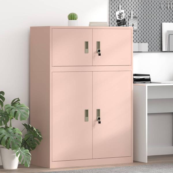 ARDEBO.de - Aufbewahrungsschrank 2 stk. Rosa 90 x 40 x 130 cm Stahl