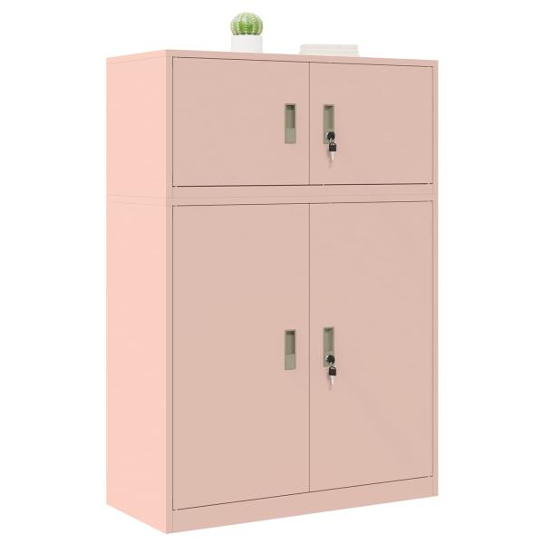 Aufbewahrungsschrank 2 stk. Rosa 90 x 40 x 130 cm Stahl