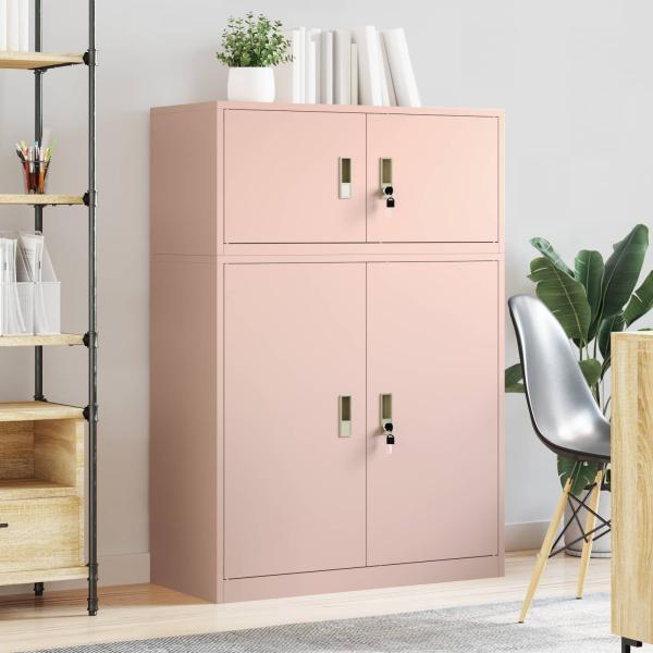 Aufbewahrungsschrank 2 stk. Rosa 90 x 40 x 130 cm Stahl