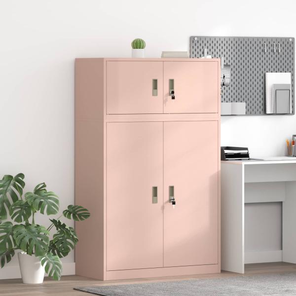 Aufbewahrungsschrank 2 stk. Rosa 90 x 40 x 145 cm Stahl