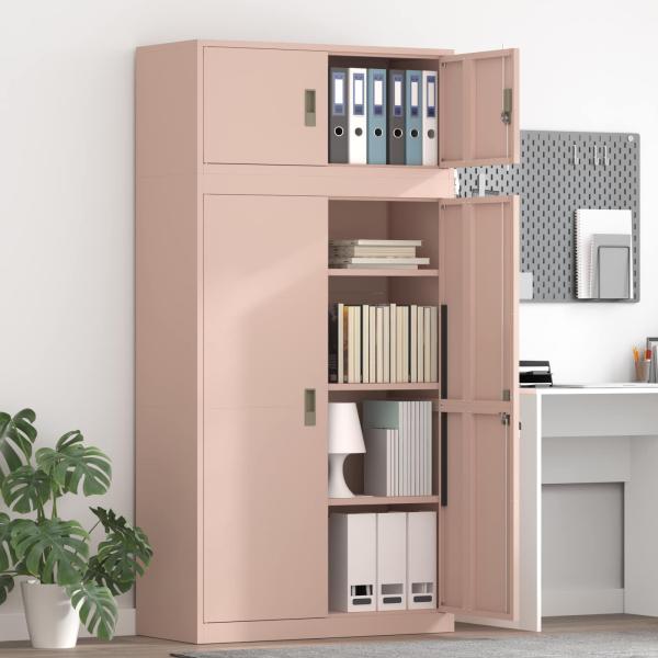 ARDEBO.de - Aufbewahrungsschrank 2 stk. Rosa 90 x 40 x 180 cm Stahl