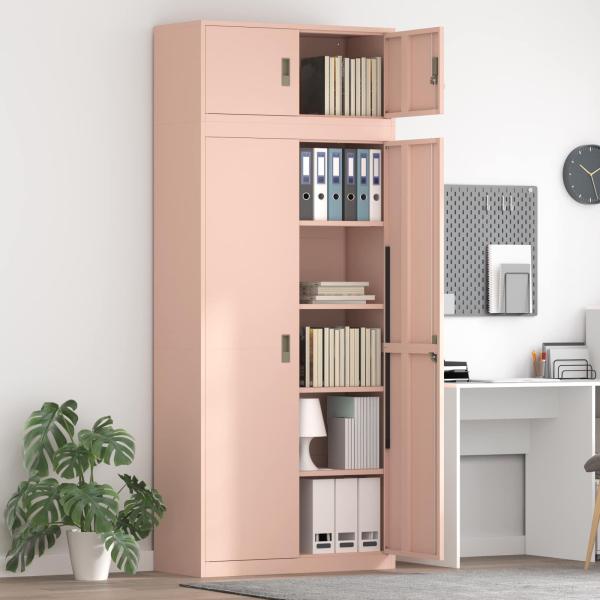 ARDEBO.de - Aufbewahrungsschrank 2 stk. Rosa 90 x 40 x 220 cm Stahl