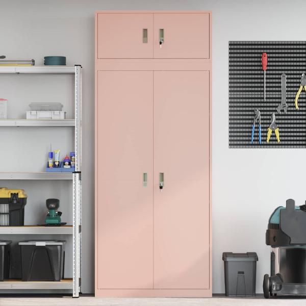 Aufbewahrungsschrank 2 stk. Rosa 90 x 40 x 220 cm Stahl