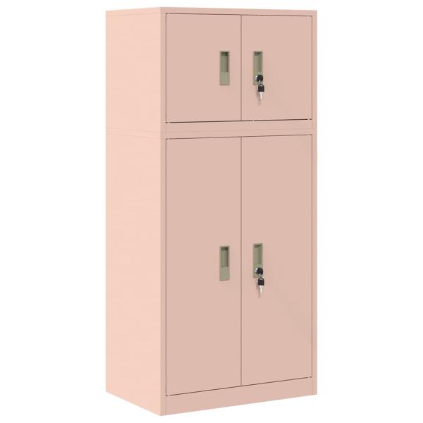 Aufbewahrungsschrank 2 stk. Rosa 60 x 40 x 130 cm Stahl