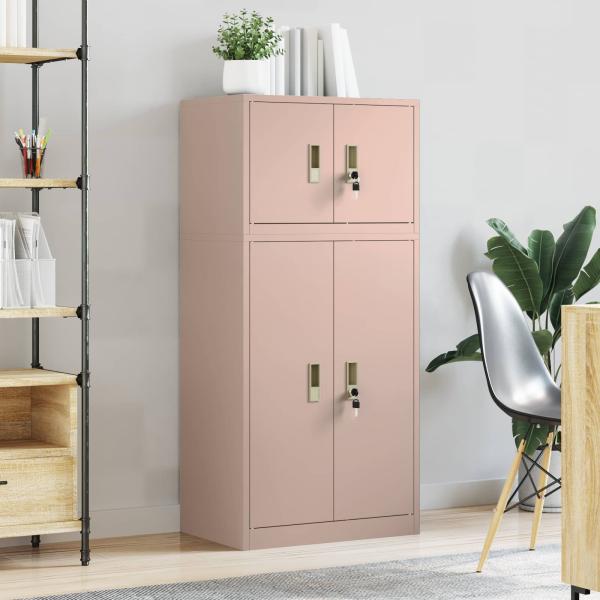 Aufbewahrungsschrank 2 stk. Rosa 60 x 40 x 130 cm Stahl