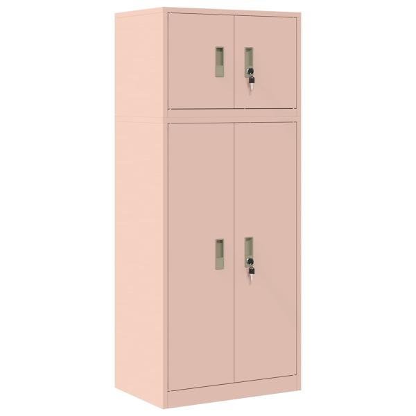 Aufbewahrungsschrank 2 stk. Rosa 60 x 40 x 145 cm Stahl