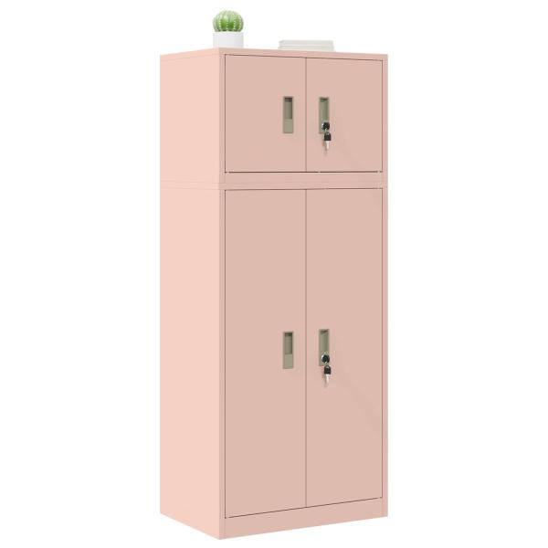 Aufbewahrungsschrank 2 stk. Rosa 60 x 40 x 145 cm Stahl