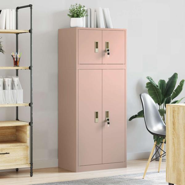 Aufbewahrungsschrank 2 stk. Rosa 60 x 40 x 145 cm Stahl