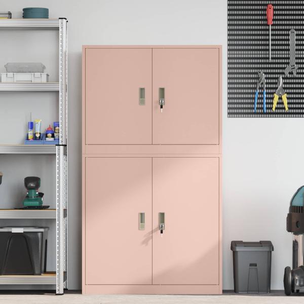 Aufbewahrungsschrank 2 stk. Rosa 90 x 40 x 160 cm Stahl