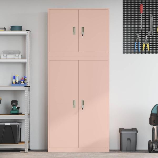 Aufbewahrungsschrank 2 stk. Rosa 90 x 40 x 210 cm Stahl