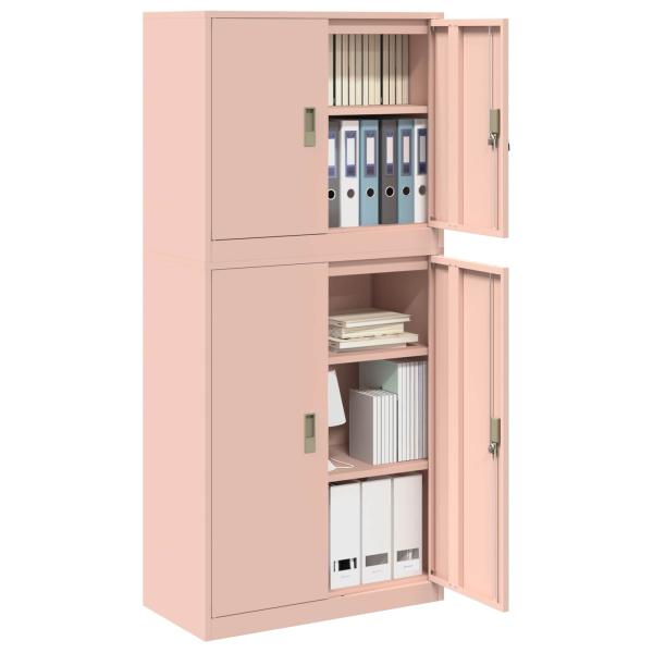 Aufbewahrungsschrank 2 stk. Rosa 80 x 40 x 175 cm Stahl