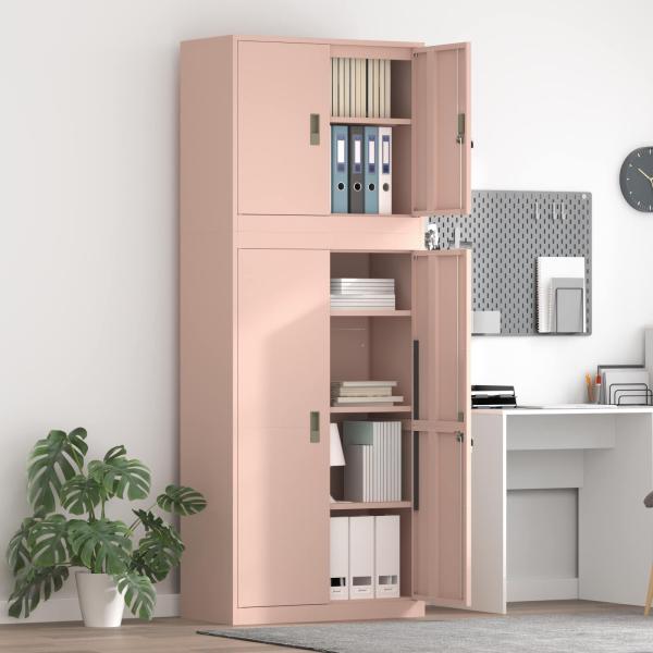 ARDEBO.de - Aufbewahrungsschrank 2 stk. Rosa 80 x 40 x 210 cm Stahl