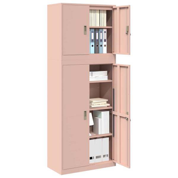 Aufbewahrungsschrank 2 stk. Rosa 80 x 40 x 210 cm Stahl