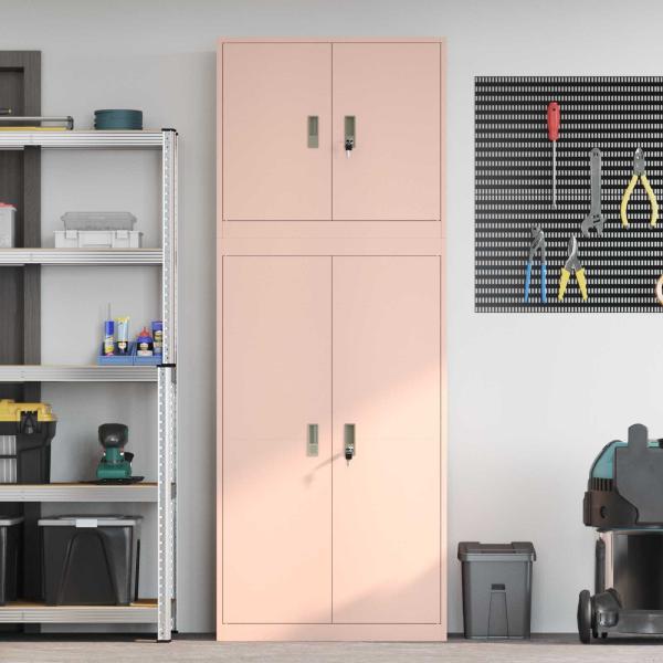 Aufbewahrungsschrank 2 stk. Rosa 80 x 40 x 210 cm Stahl