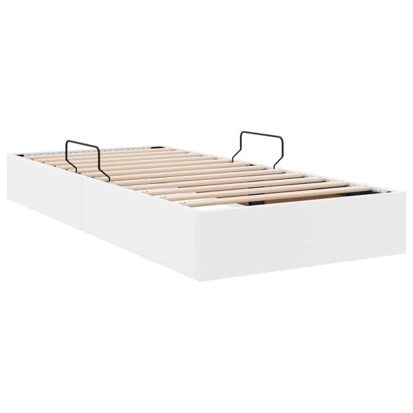Ottoman Bettgestell Reinweiß 100 x 200 cm Kunstleder