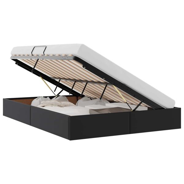 Ottoman Bettgestell Schwarz 140 x 190 cm Kunstleder