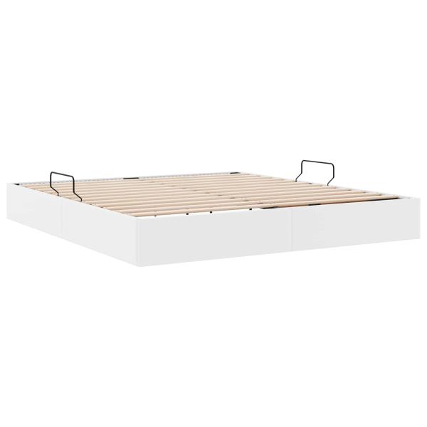 Ottoman Bettgestell Reinweiß 180 x 200 cm Kunstleder