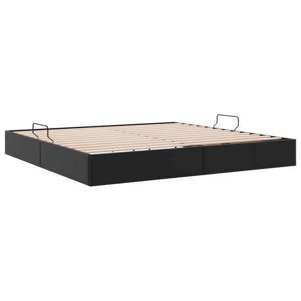 Ottoman Bettgestell Schwarz 200 x 200 cm Kunstleder