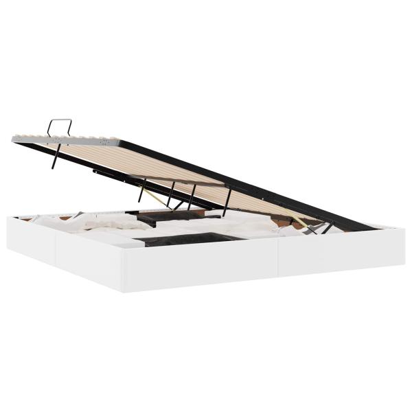 Ottoman Bettgestell Reinweiß 200 x 200 cm Kunstleder