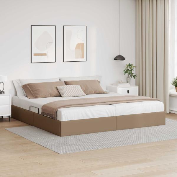 ARDEBO.de - Ottoman Bettgestell Cappuccino 200 x 200 cm Kunstleder