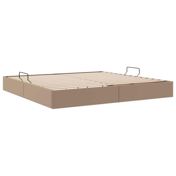 Ottoman Bettgestell Cappuccino 200 x 200 cm Kunstleder