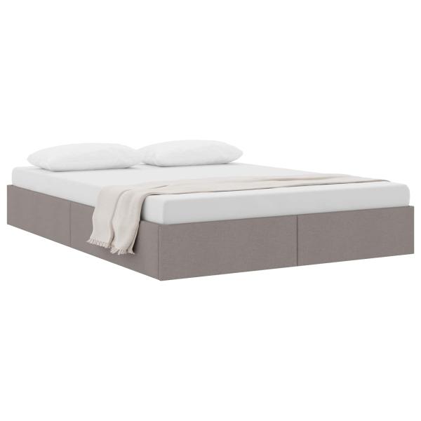 Ottoman Bettgestell mit Speicher Taupe 140 x 200 cm Stoff